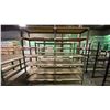Image 1 : LARGE METAL FRAME WOOD TOP WELDED TOGETHER SHELVING UNIT- APPROX 101"L X 21"D X 95"H