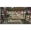 Image 1 : GREEN METAL WELDED TOGETHER WOOD TOP SHELVING UNIT APPROX 111"L X 23"D X 81"H