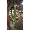 Image 2 : GREEN METAL WELDED TOGETHER WOOD TOP SHELVING UNIT APPROX 111"L X 23"D X 81"H
