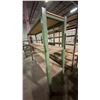 Image 3 : GREEN METAL WELDED TOGETHER WOOD TOP SHELVING UNIT APPROX 111"L X 23"D X 81"H