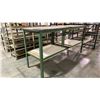 Image 2 : GREEN METAL FRAME 2 TIER WORK TABLE APPROX 86"L X 27"D X 43.5"H