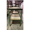 Image 3 : GREEN METAL FRAME 2 TIER WORK TABLE APPROX 86"L X 27"D X 43.5"H
