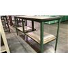 Image 4 : GREEN METAL FRAME 2 TIER WORK TABLE APPROX 86"L X 27"D X 43.5"H