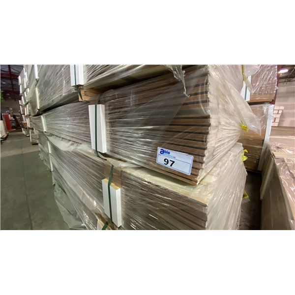 1 LIFT OF BASEBOARD MOULDING- PINE WOOD WITH OAK IMPERIAL VALLEY PRINT FINISH, 14 FT LENGTHS