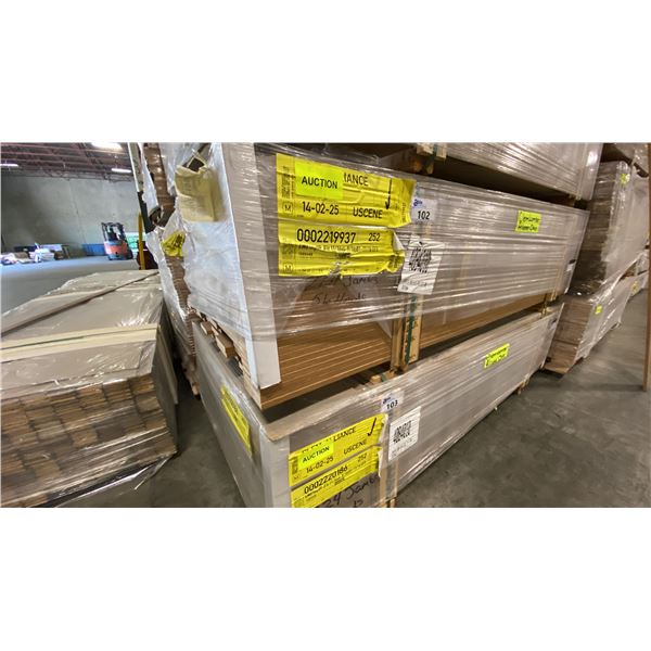 1 LIFT OF MAHOGANY PREFAB FLAT JAMB WITH OAK IMPERIAL VALLEY PRINT FINISH- 7' LENGTHS, 252 PCS