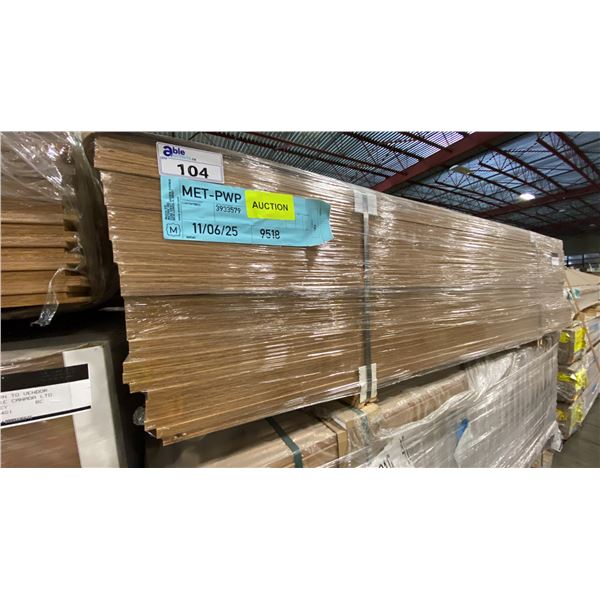 1 LIFT OF MAHOGANY PREFAB FLAT JAMB WITH OAK IMPERIAL VALLEY PRINT FINISH- 7' LENGTHS, 252 PCS