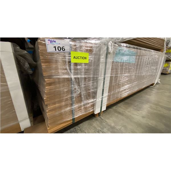 1 LIFT OF MAHOGANY PREFAB FLAT JAMB WITH OAK IMPERIAL VALLEY PRINT FINISH- 7' LENGTHS, 252 PCS