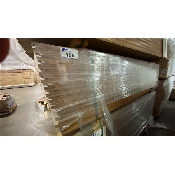 1 LIFT OF MAHOGANY PREFAB FLAT JAMB WITH OAK IMPERIAL VALLEY PRINT FINISH- 7' LENGTHS, 252 PCS