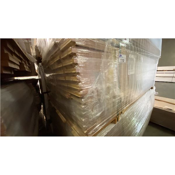 1 LIFT OF MAHOGANY PREFAB FLAT JAMB WITH OAK IMPERIAL VALLEY PRINT FINISH- 7' LENGTHS, 252 PCS