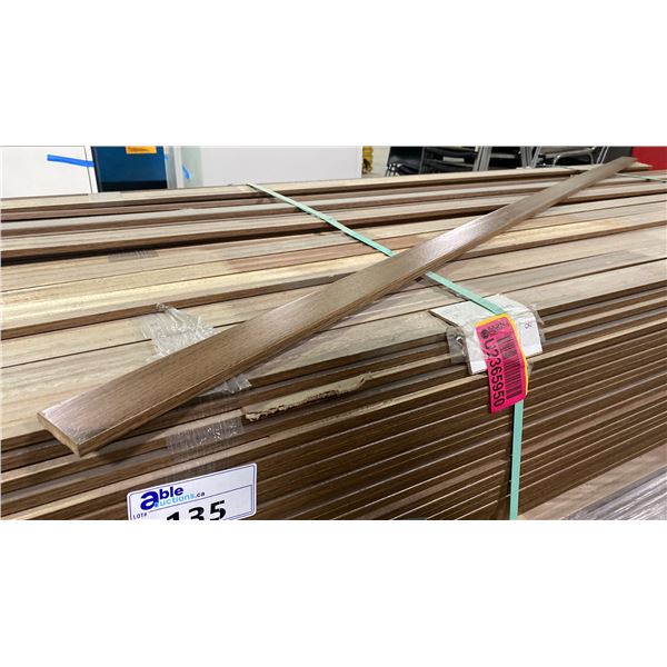 1 LIFT OF MAHOGANY BASEBOARD/TRIM MOULDING WITH MAPLE WALNUT FINISH- APPROX 7' LENGTHS