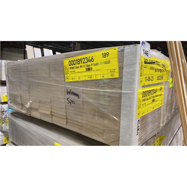 1 LIFT OF MDF BASEBOARD/TRIM MOULDING WITH EASTERN ASH FINISH- APPROX 82" LENGTHS