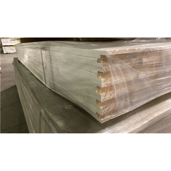 1 LIFT OF BASEBOARD MOULDING PREFINISHED BRITE WHITE APPROX 82"L LENGTHS , 612 FT TOTAL