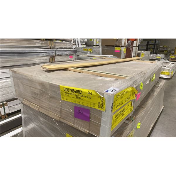 1 LIFT OF MAHOGANY FLAT JAMB WITH EMBOSSED WOOD MAPLE FINISH APPROX 82' LENGTHS, 144 PCS, 1,008 FT