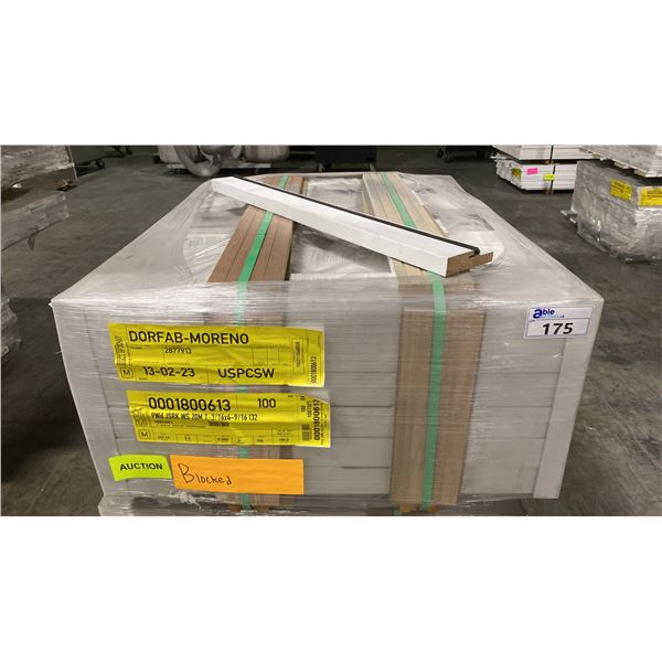 LIFT OF "20 MINUTE FRAME" WHITE DOOR JAMB PLANKS APPROX 32"L EACH 100 PCS TOTAL