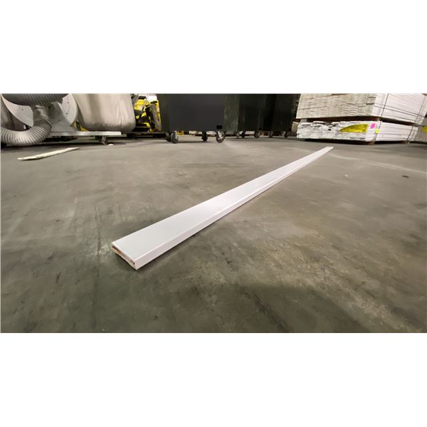 1 LIFT OF BASEBOARD MOULDING/TRIM PRIMED WHITE FINISH APPROX 7' LENGTHS, 1,428 FT TOTAL