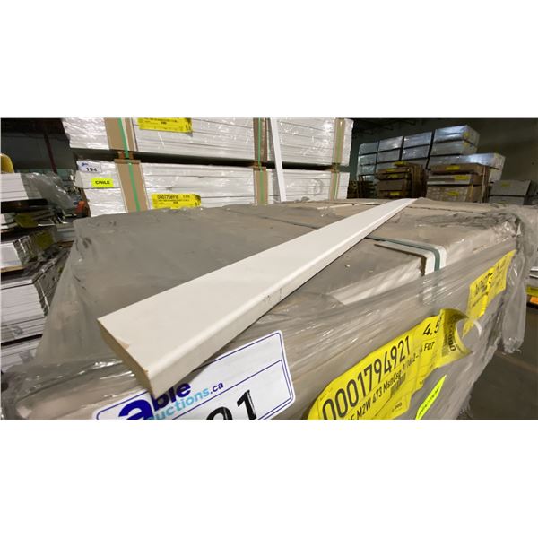 1 LIFT OF MDF BASEBOARD/TRIM MOULDING WITH PAINTED WHITE FINISH- APPROX 7' LENGTHS , 5,292 FT TOTAL