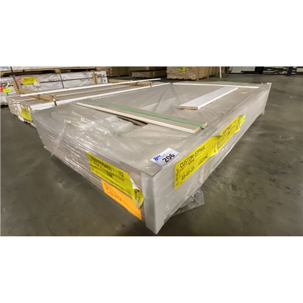 1 LIFT OF FLAT JAMB EMBOSSED WOOD WHITE FINISH- APPROX 38.5" LENGTHS, 112 PCS