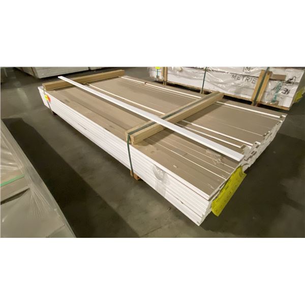 1 LIFT OF TRIM MOULDING WITH PRIMED WHITE FINISH APPROX 85.5" LENGTHS, 2,884 FT TOTAL