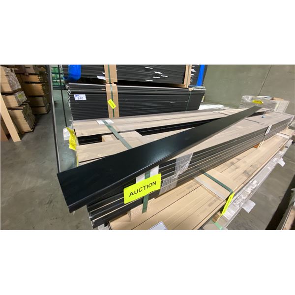 2 SMALL LIFTS OF MDF TRIM/MOULDING WITH PAINTED BLACK FINISH APPROX 87" LENGTHS