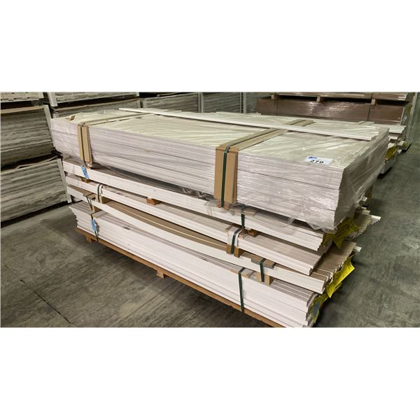 1 LARGE LIFT OF ASSORTED WHITE DOOR JAMB/MOULDINGS APPROX 88" LENGTHS