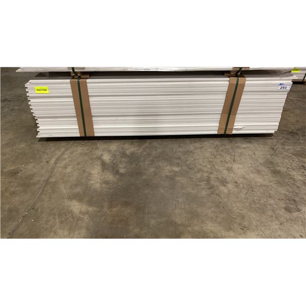 1 LIFT OF WHITE BASEBOARD MOULDING APPROX 82" LENGTHS