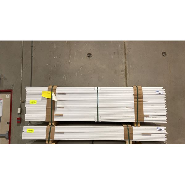 1 LIFT & 1 PARTIAL LIFT OF WHITE BASEBOARD MOULDING APPROX 82" LENGTHS