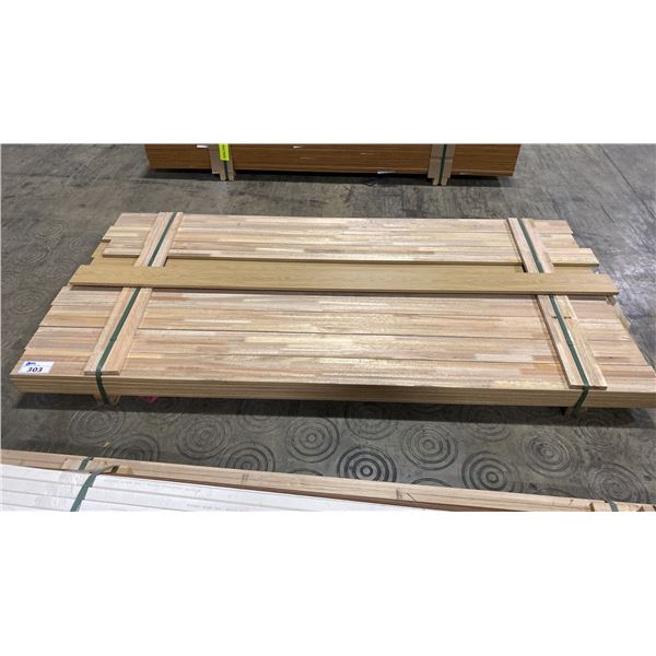 1 SMALL LIFT OF FLAT JAMB WITH EMBOSSED WOOD ALPINE OAK FINISH APPROX 7' LENGTHS, 154 FT TOTAL
