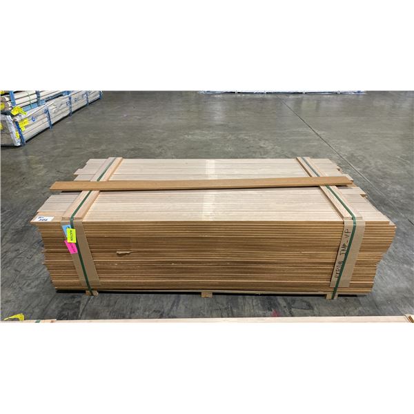 1 LIFT OF FLAT JAMB WITH TAN WOOD GRAIN FINISH APPROX 7' LENGTHS