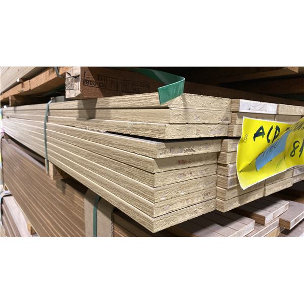 1 LIFT OF FLAT JAMB EMBOSSED WOOD AEDINE FINISH APPROX 7' LENGTHS, 81 PCS