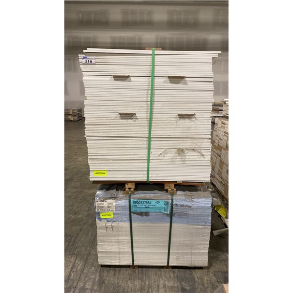 2 PALLETS OF FLAT JAMB WITH PRIMED WHITE FINISH APPROX 38" LENGTHS