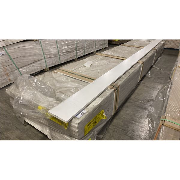 1 LIFT OF BASEBOARD MOULDING WITH WHITE FINISH APPROX 16' LENGTHS, 1,648 FT