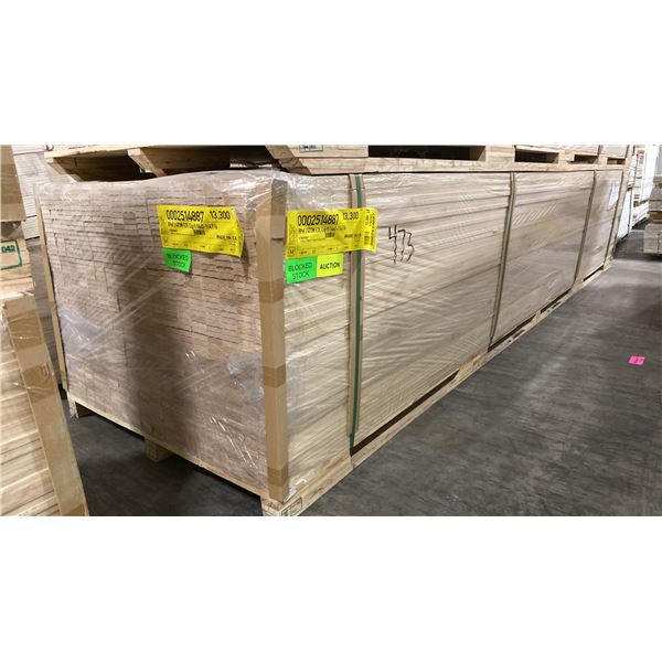 1 LIFT OF BASEBOARD MOULDING/TRIM WITH NATURAL RAW FINISH APPROX 16' LENGTHS, 13,300 FT TOTAL, 831