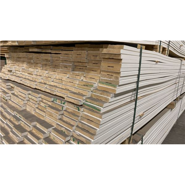 1 LIFT OF MDF BASEBOARD/TRIM MOULDING WITH PRIMED WHITE FINISH APPROX 12' LENGTHS