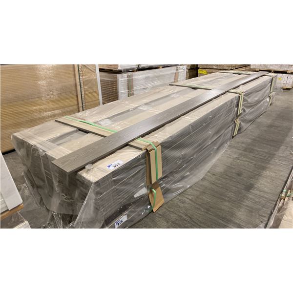 2 LIFTS OF BASEBOARD MOULDING WITH SLATE EMBOSSED WOOD FINISH APPROX 14' LENGTHS, 2,240 FT TOTAL
