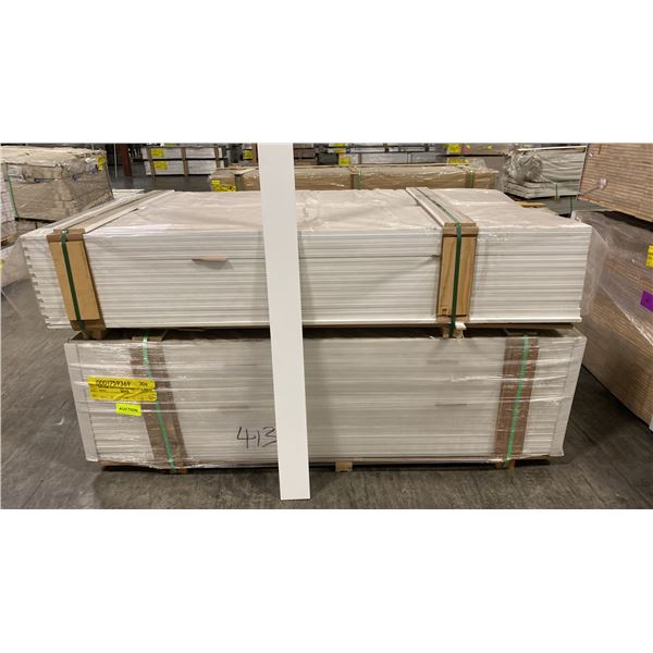2 LIFTS OF FLAT JAMB WITH BRITE WHITE EMBOSSED WOOD FINISH APPROX 82" LENGTHS