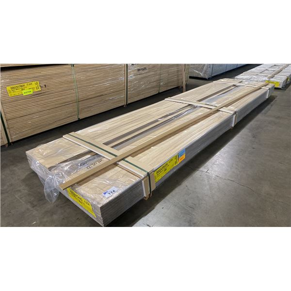 1 LIFT OF BASEBOARD/TRIM MOULDING WITH ALPINE OAK EMBOSSED WOOD FINISH APPROX 14' LENGTHS, 4,256 FT