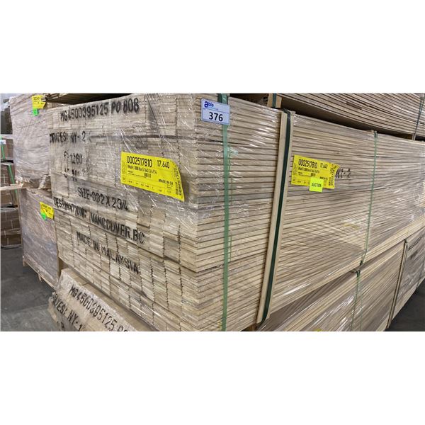1 LIFT OF BASEBOARD/TRIM MOULDING WITH RAW NATURAL FINISH, APPROX 14' LENGTHS, 17,640 FT TOTAL
