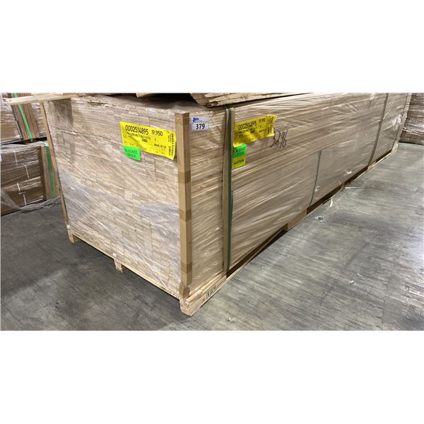 1 LIFT OF BASEBOARD/TRIM MOULDING WITH RAW NATURAL FINISH, APPROX 14' LENGTHS, 19,950 FT TOTAL
