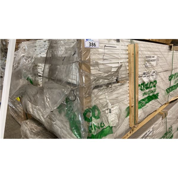1 LIFT OF BASEBOARD/TRIM MOULDING WITH PAINTED WHITE FINISH APPROX 16' LENGTHS, 9,600 FT TOTAL