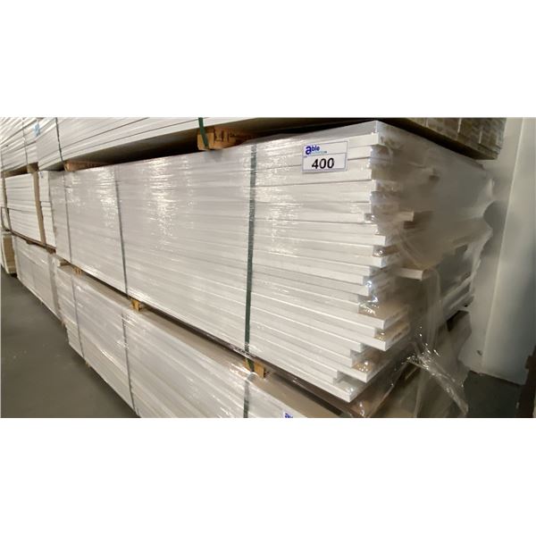 1 LIFT OF MDF FLAT JAMB MOULDING WITH WHITE FINISH APPROX 7' LENGTHS