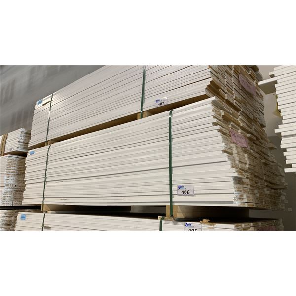 1 LIFT OF MDF FLAT JAMB MOULDING WITH WHITE FINISH APPROX 7' LENGTHS