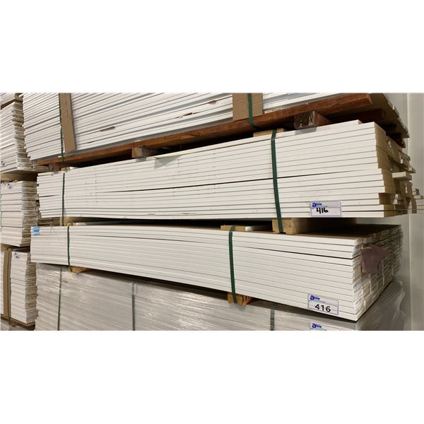2 PARTIAL LIFT OF MDF FLAT JAMB MOULDING WITH WHITE FINISH APPROX 7' LENGTHS