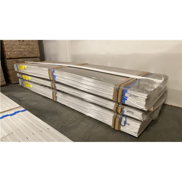 3 LIFTS OF BASEBOARD MOULDING WITH WITH POLAR WHITE PAINTED FINISH APPROX 12' LENGTHS, 4,800 FT