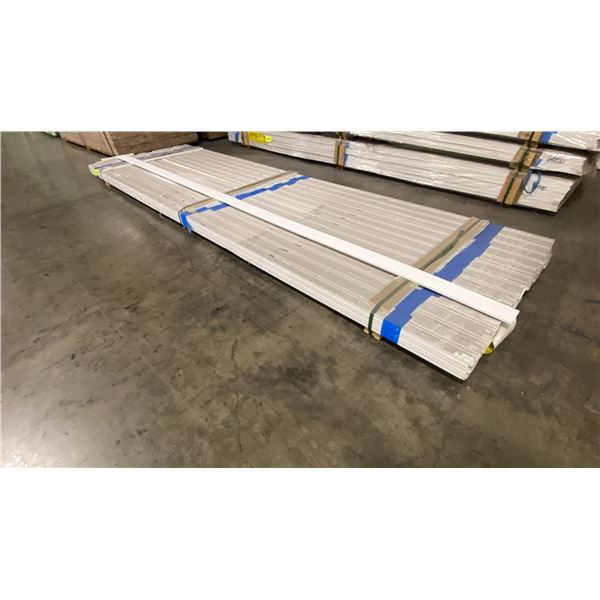1 SMALL LIFT OF BASEBOARD MOULDING WITH POLAR WHITE PAINTED FINISH APPROX 12' LENGTHS, 936 FT TOTAL