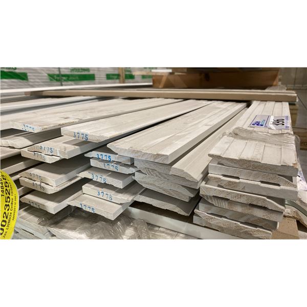 1 LIFT OF BASEBOARD/TRIM MOULDING WITH WHITE FINISH APPROX 16' LENGTHS
