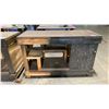 Image 3 : 2 HEAVY DUTY WOODEN WORKSHOP TABLES APPROX 62"L/ 81"L X 24"D X 39"H