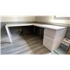 Image 1 : MODERN WHITE METAL FRAME 3 DRAWER L SHAPED CORNER 77" X 66" X 23.5D" X 28"H