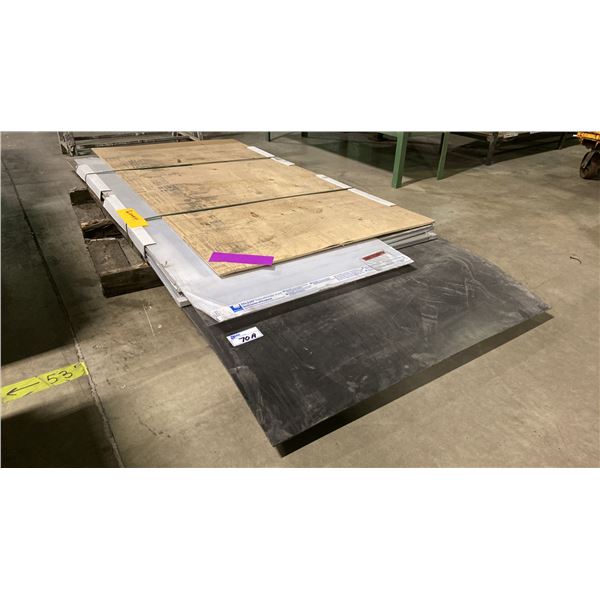 PALLET OF ASSORTED PLASTIC/RUBBER SHEETS