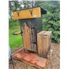 Image 1 : Masterbuilt elec. Smoker in homemade western style cabinet c/w tin roof and storage