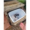 Image 5 : Masterbuilt elec. Smoker in homemade western style cabinet c/w tin roof and storage